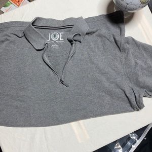 Men’s Grey Zip Slim fit Cotton Polo Shirt